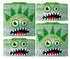 Russbe Snack/sandwich Bags S/4 - Green Monster Food Wrap Storage The Cooks Kitchen 