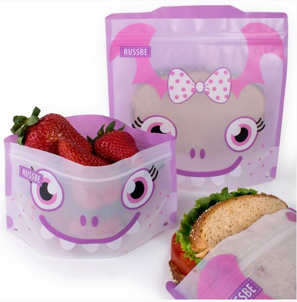 Russbe Snack And Sandwich Bags S/4 - Purple Monster
