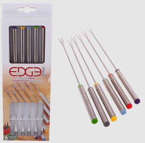 Fondue Forks - Stainless Steel Handles Set Of 6