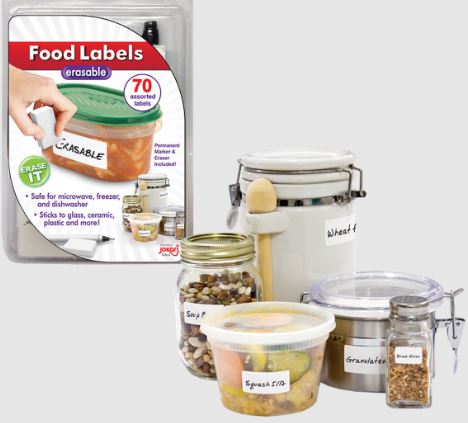 Food Labels Erasable - 70 Assorted Labels