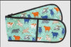 Allgifts Australia Double Oven Gloves - Green Cows