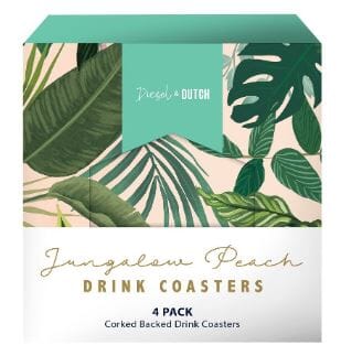 Diesel & Dutch - Jungalow Peach Coasters - Set Of 4 Placemats & Coasters The Cooks Kitchen 