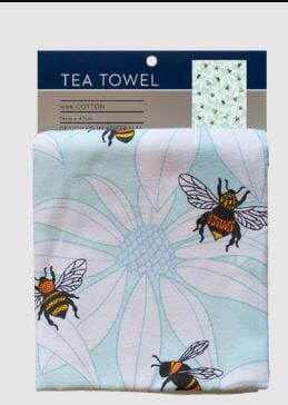 Allgifts Tea Towel - Flower Bees Tea Towels The Cooks Kitchen 