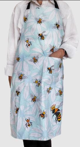 Allgifts Australia Apron (heavy Drill) - Flower Bees Aprons The Cooks Kitchen 