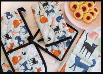 Allgifts Australia Apron (heavy Drill) - Colourful Cats Aprons The Cooks Kitchen 