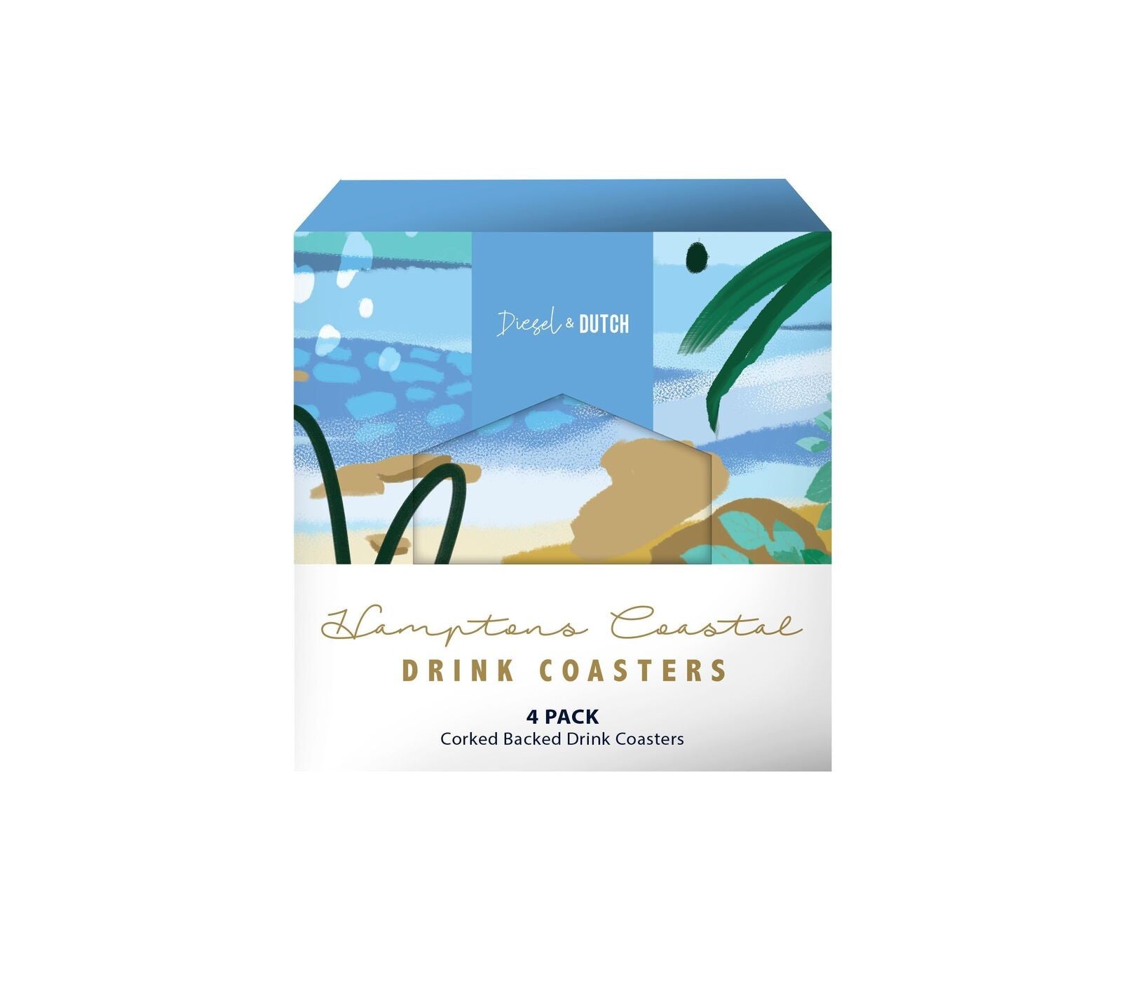 Diesel & Dutch - Hamptons Coastal Drink Coaster - Set Of 4