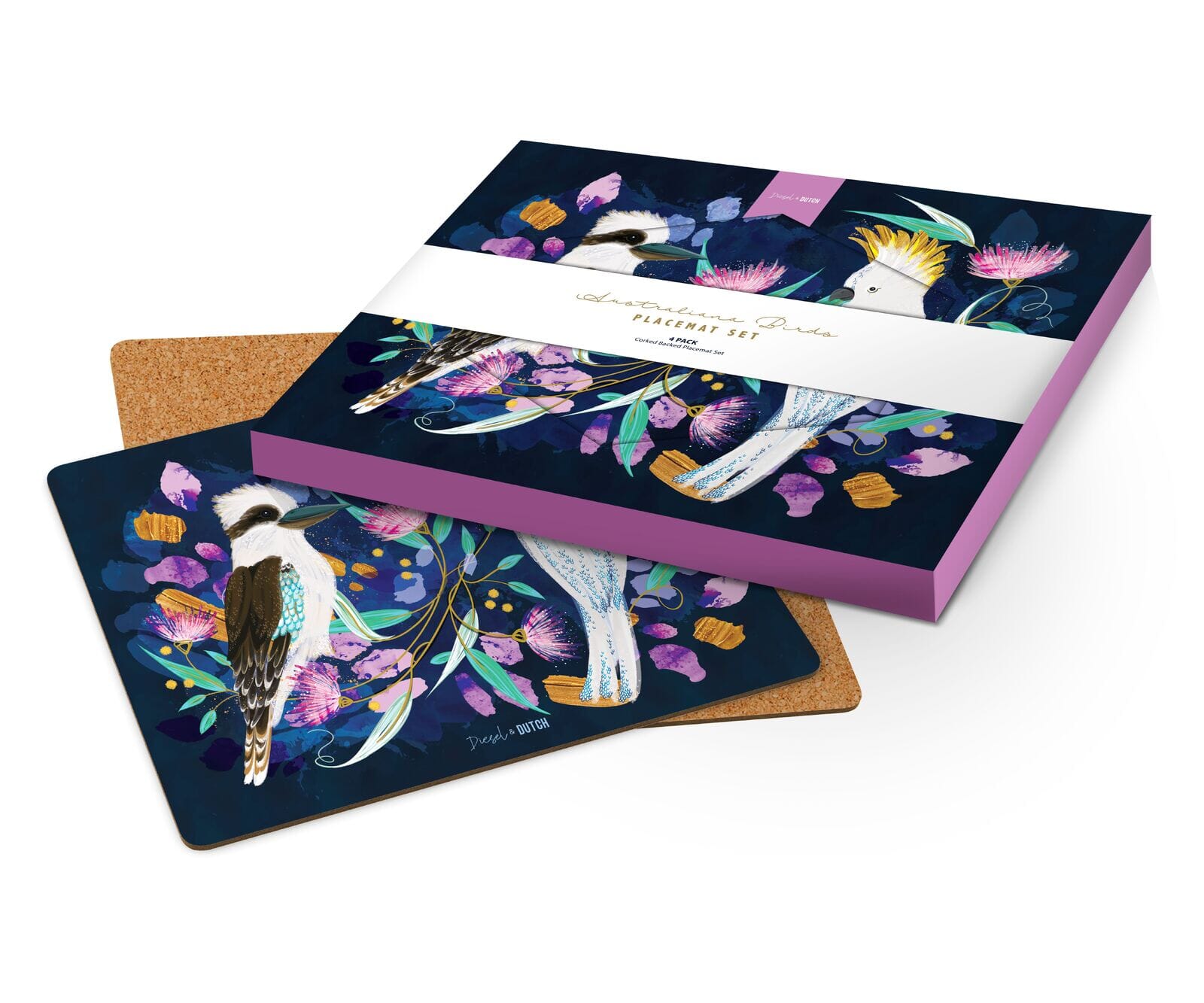 Dieasel & Dutch - Australian Birds Placemats - Set Of 4 Placemats & Coasters The Cooks Kitchen 