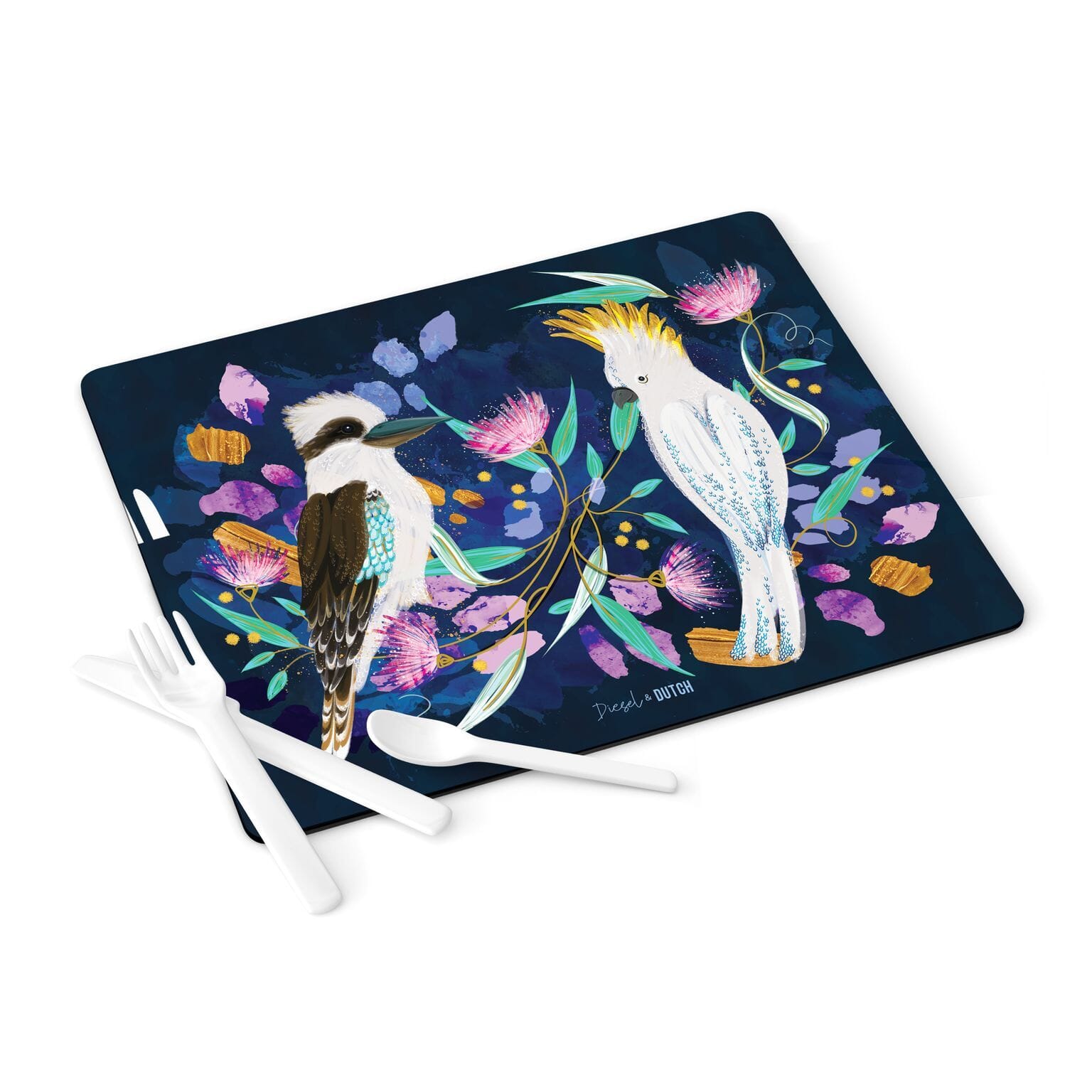 Diesel & Dutch - Australian Birds Serving Board Set - Set Of 2 Placemats & Coasters The Cooks Kitchen 