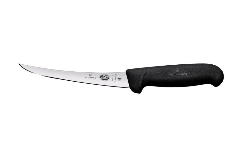 Victorinox Fibrox Boning Knife Curved Narrow Flexible Blade 15cm (black)