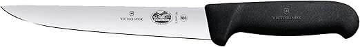 Victorinox Sticking Knife Straight Back 22cm Black Fibrox Handle
