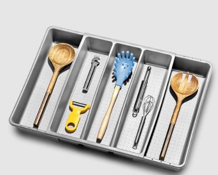 Madesmart Basic Expandable Utensil Tray - Soft Grey Cutlery & Utensil Storage The Cooks Kitchen 