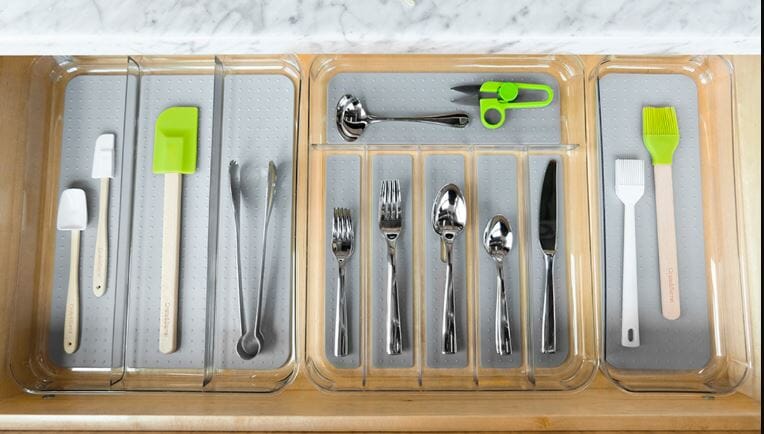 Clear Soft Grip Utensil Tray 40x32.7x4.8cm Cutlery & Utensil Storage The Cooks Kitchen 