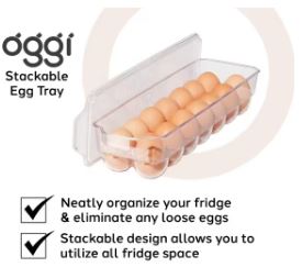 Oggi Stackable Covered Egg Holder 14 Egg Tray