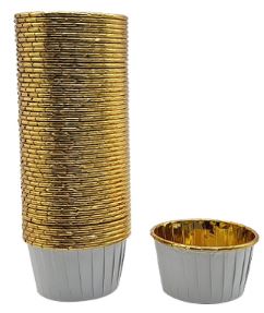 Bright White Metallic Cupcake Liners - 50pc