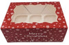 Iconic Cake Art - Christmas Cupcake Box - Holds 6, 4