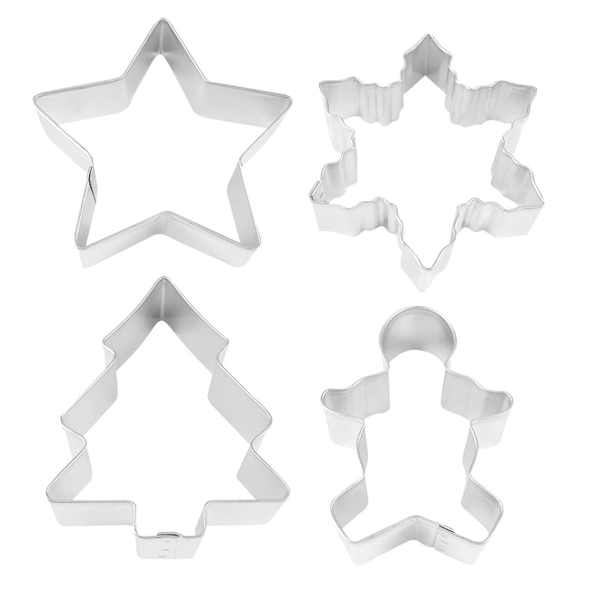 R&m Christmas Stainless Steel Cookie Cutter Set Of 4