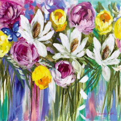 Spring Bouquet & Butterfly Hard Backed Coaster