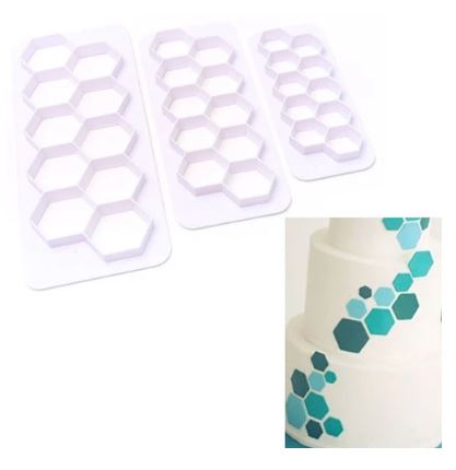 Hexagon Pattern Impression Cutter Set 3pc