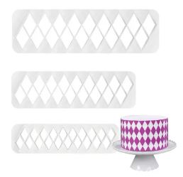 Diamond Pattern Impression Cutters - 3pc Set