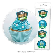 Cake Craft - Father's Day Wafer Toppers 16pc Edible Decorations The Cooks Kitchen 