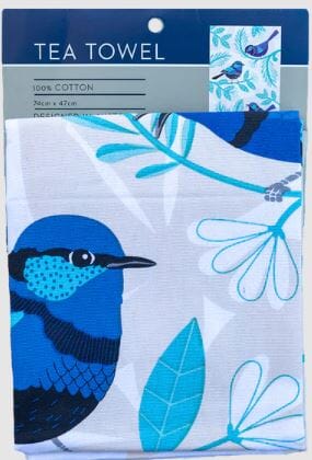 Allgifts Australia Tea Towel - Blue Wren Tea Towels The Cooks Kitchen 