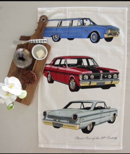 Allgifts Australia Tea Towels - Classic Cars Falcon