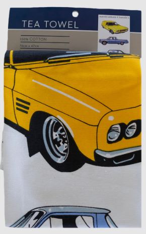 Allgifts Australia Tea Towel - Classic Cars Holden