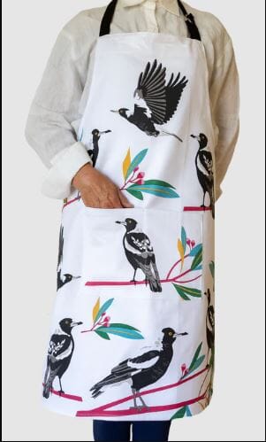 Allgifts Australian Apron (heavy Drill) - Magpies Aprons The Cooks Kitchen 