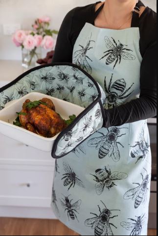 Allgifts Australia Double Oven Glove - Sketch Bees