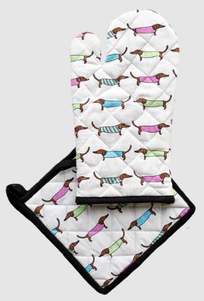 Allgifts Australia Oven Glove & Pot Holder - Sausage Dogs