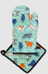 Allgifts Australia Oven Glove & Pot Holder - Green Cow Mitts & Gloves The Cooks Kitchen 