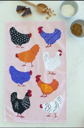 Allgifts Australia Tea Towel - Bright Hens