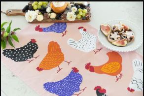 Allgifts Australia Tea Towel - Bright Hens