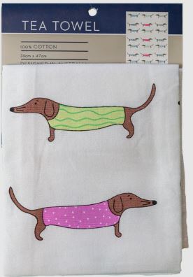 Allgifts Australia Tea Towels - Sausage Dogs