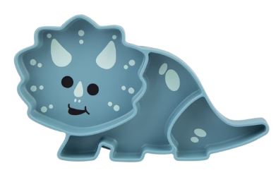 Melii Luxe Divided Silicone Suction Plate - Dinosaur