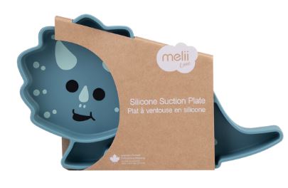 Melii Luxe Divided Silicone Suction Plate - Dinosaur