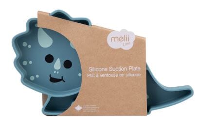 Melii Luxe Divided Silicone Suction Plate - Dinosaur Children's Cutlery The Cooks Kitchen 