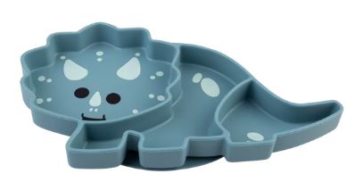 Melii Luxe Divided Silicone Suction Plate - Dinosaur