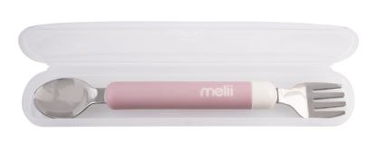 Melii Luxe Detachable Spoon & Fork - Pink