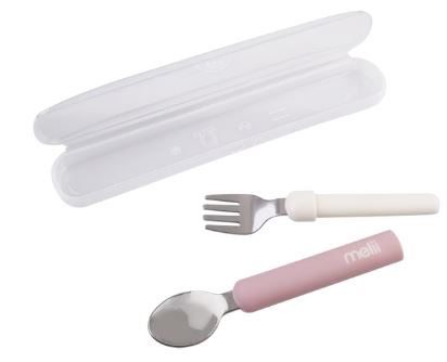 Melii Luxe Detachable Spoon & Fork - Pink