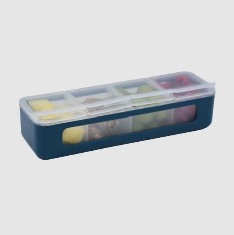 Melii Luxe 4 Compartment Snackle Box - Blue