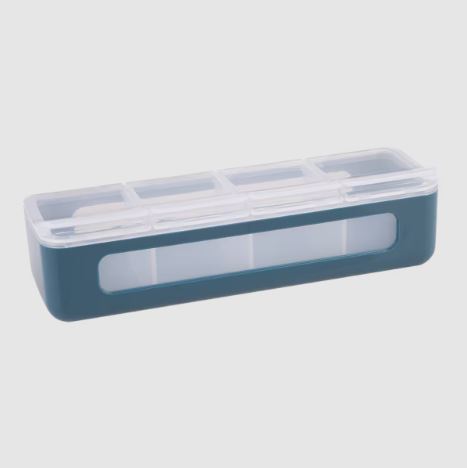Melii Luxe 4 Compartment Snackle Box - Blue