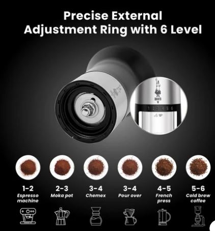 Bialetti Manual Coffee Grinder - Stainless Steel