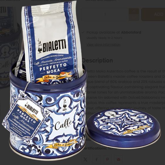 Bialetti Dolce&gabbana Gift Tin Plus Perfetto Moka Irresistible - Blue