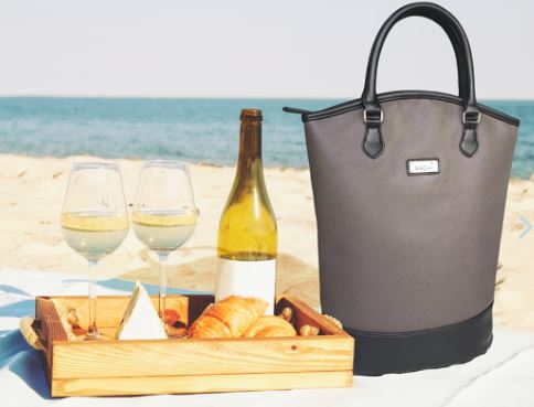 Sachi Two Bottle Wine Tote - Charcoal