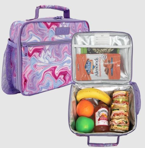 Sachi Style 321 Insulated Crew Lunch Bag With Bottle Holder - Marble Swirls
