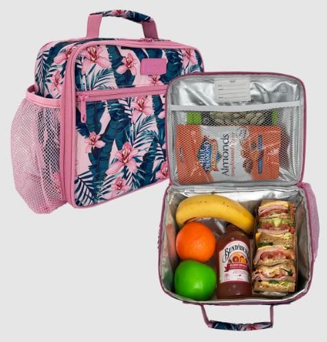 Sachi Style 321 Crew Lunch Box With Bottle Holder - Pink Orchids Lunch Bags The Cooks Kitchen 