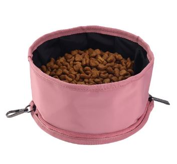 Sachi Pupbowl Portable Folding Dog Bowl - Blush