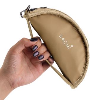 Sachi Pupbowl Portable Folding Dog Bowl - Latte