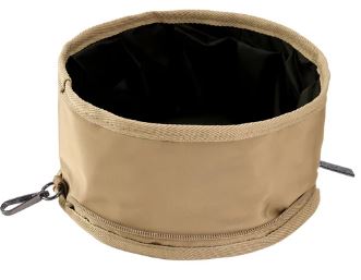 Sachi Pupbowl Portable Folding Dog Bowl - Latte